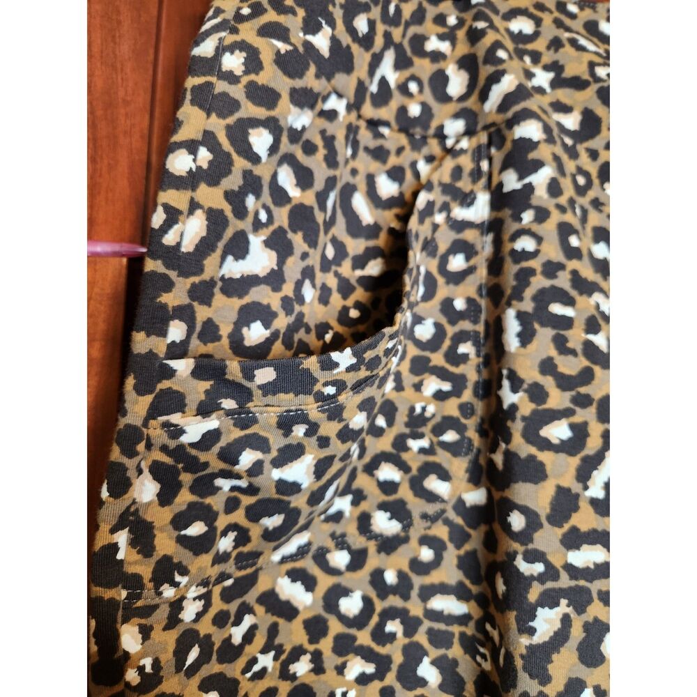 LOGO by Lori Goldstein Leopard Print Pants Cuffed & Cropped Women's Size 1X - Picture 4 of 7